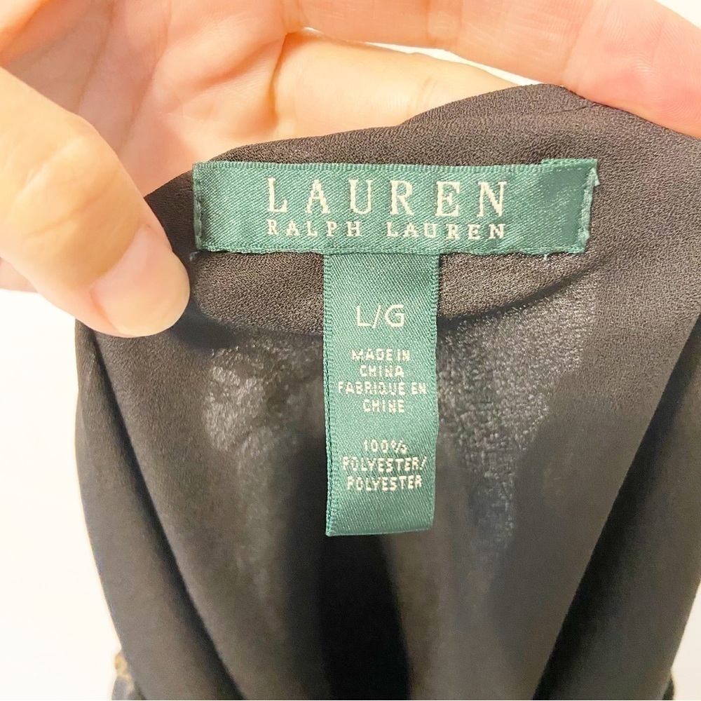 Lauren Ralph Lauren | Y2K Style Gold Floral Black A-Line Skirt Size Large - Picture 3 of 8